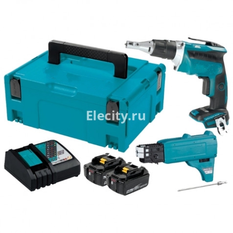 Аккумуляторный шуруповерт Makita DFS452TJX2 Li-Ion 5.0 А·ч 18 В х2 кейс Makpac