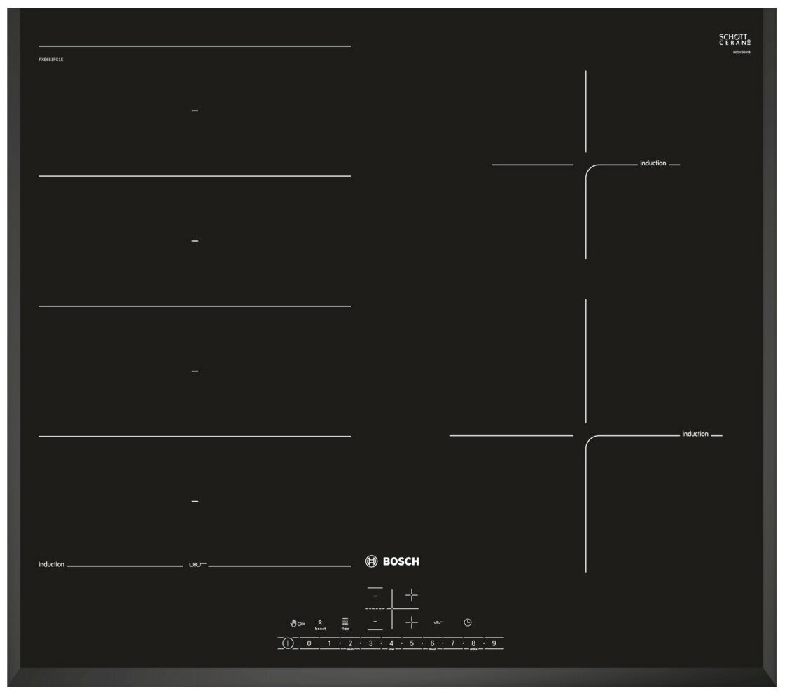 Варочная панель индукционная Bosch PXE651FC1E, черный