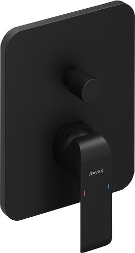 Смеситель для душа и ванны встраиваемый Ravak Flat X070179, черный матовый