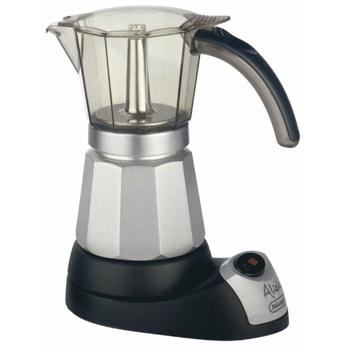Кофеварка гейзерная DeLonghi Alicia EMKM 6.B, серебристый/черный