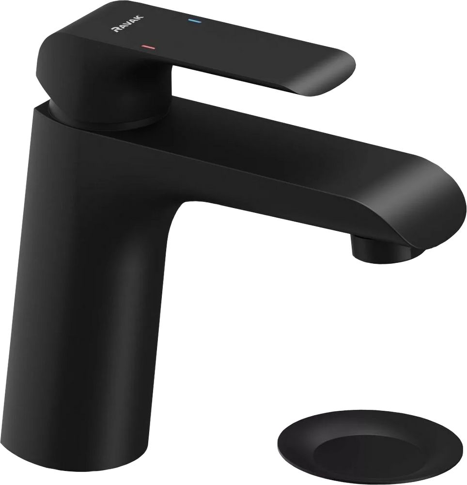 Смеситель для раковины Ravak Flat X070172 (с донным клапаном), черный матовый
