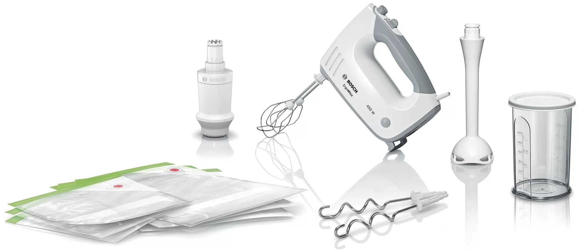 Миксер ручной Bosch ErgoMixx MFQ364V0 белый/серый