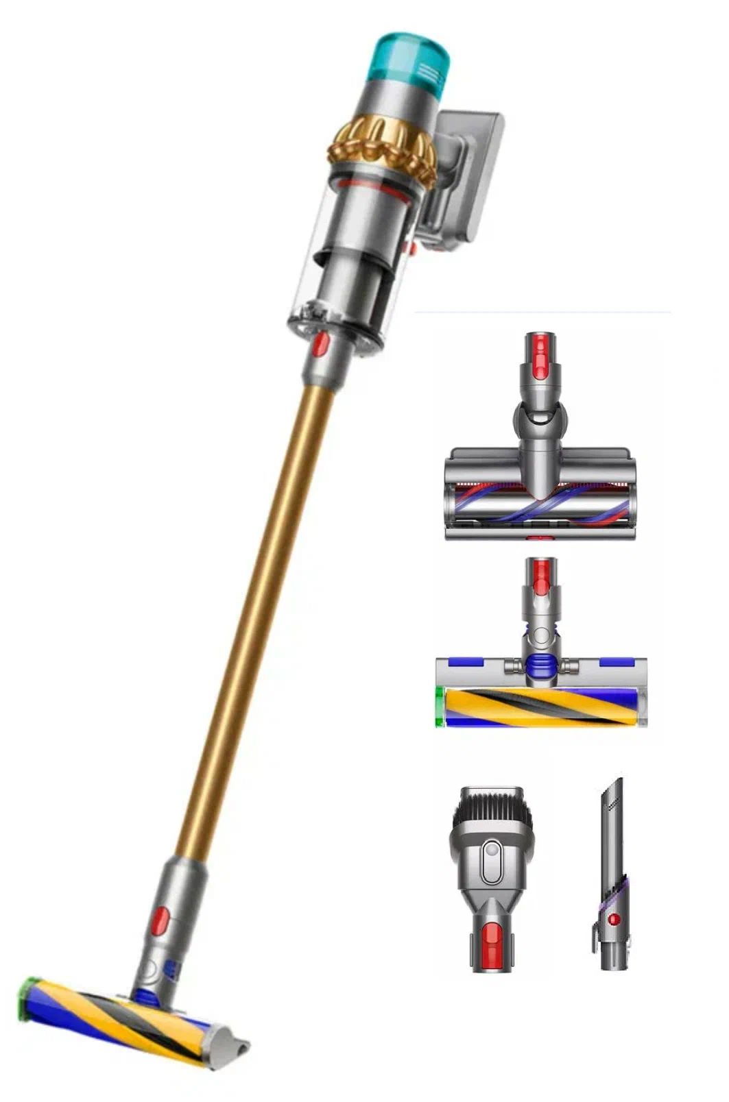 Пылесос вертикальный Dyson V15 Detect Absolute (447000-01), золотой/серебристый
