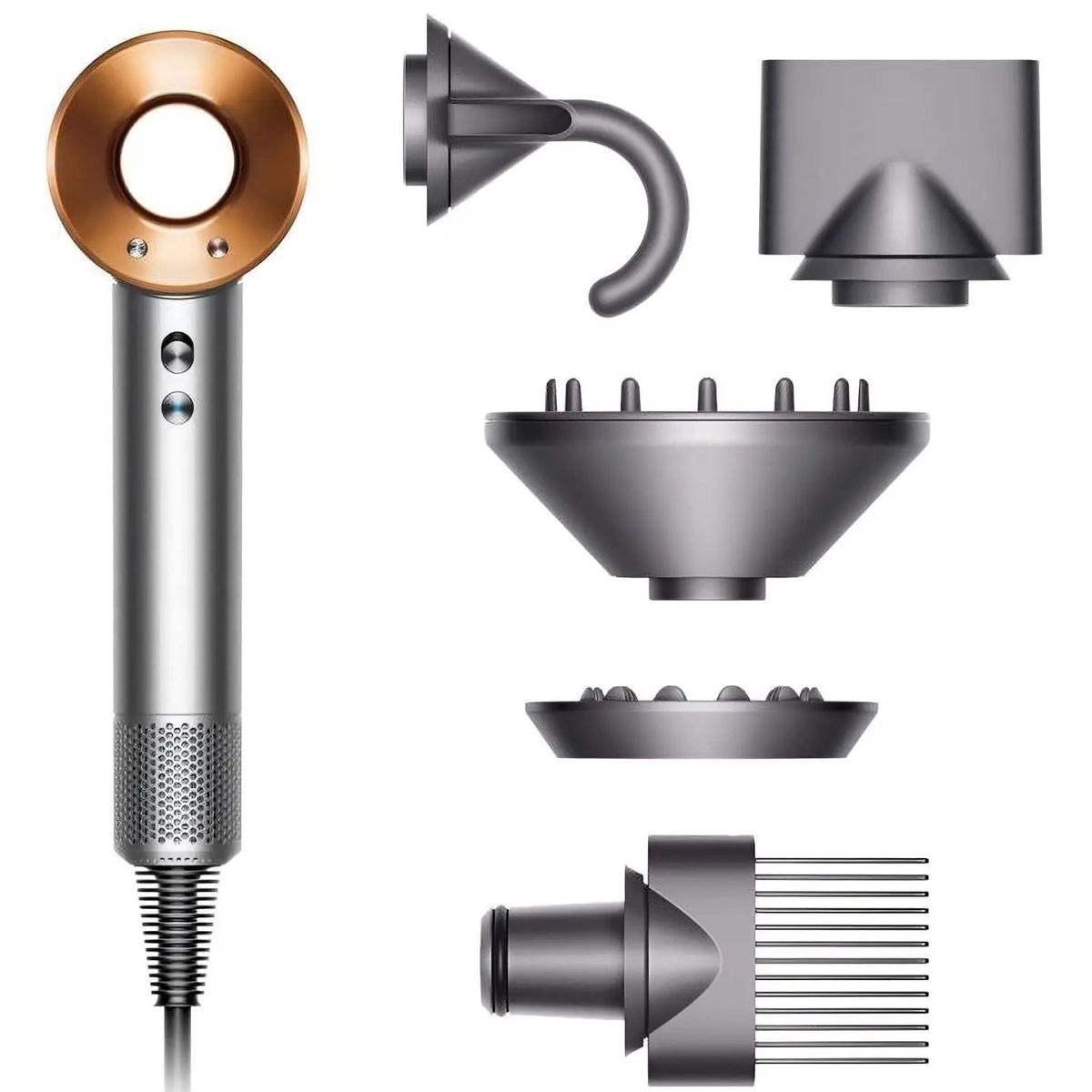 Фен Dyson Supersonic HD07 UK (389923-01), медь/никель