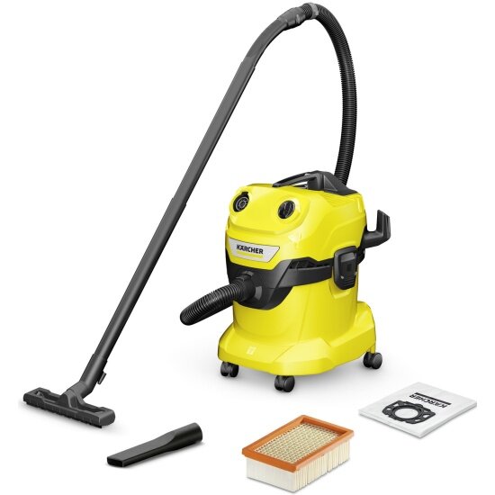 Пылесос строительный Karcher WD 4 V-20/5/22 (1.628-209.0), желтый