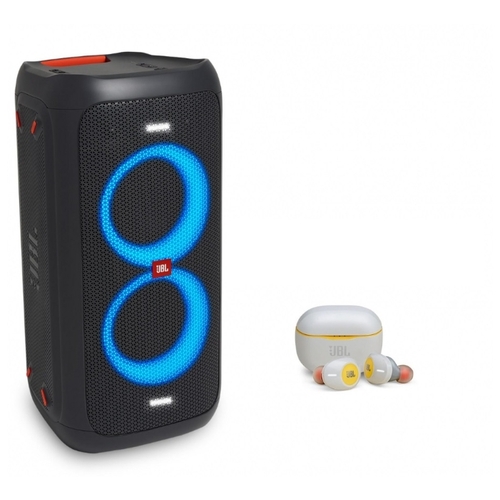 Портативная акустика JBL PartyBox 100  наушники Tune 120 TWS чёрный/зелёный