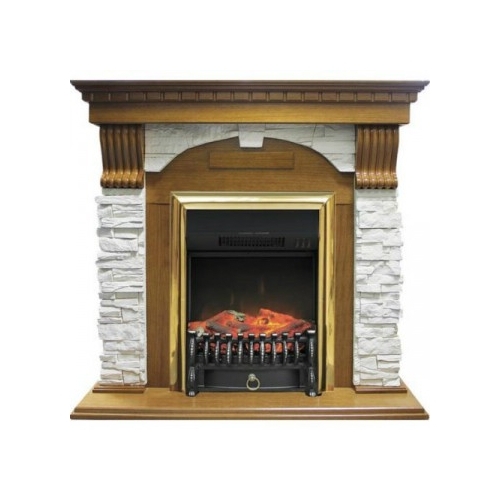 Электрический камин Royal Flame Dublin дуб/сланец белый  Fobos FX M Brass