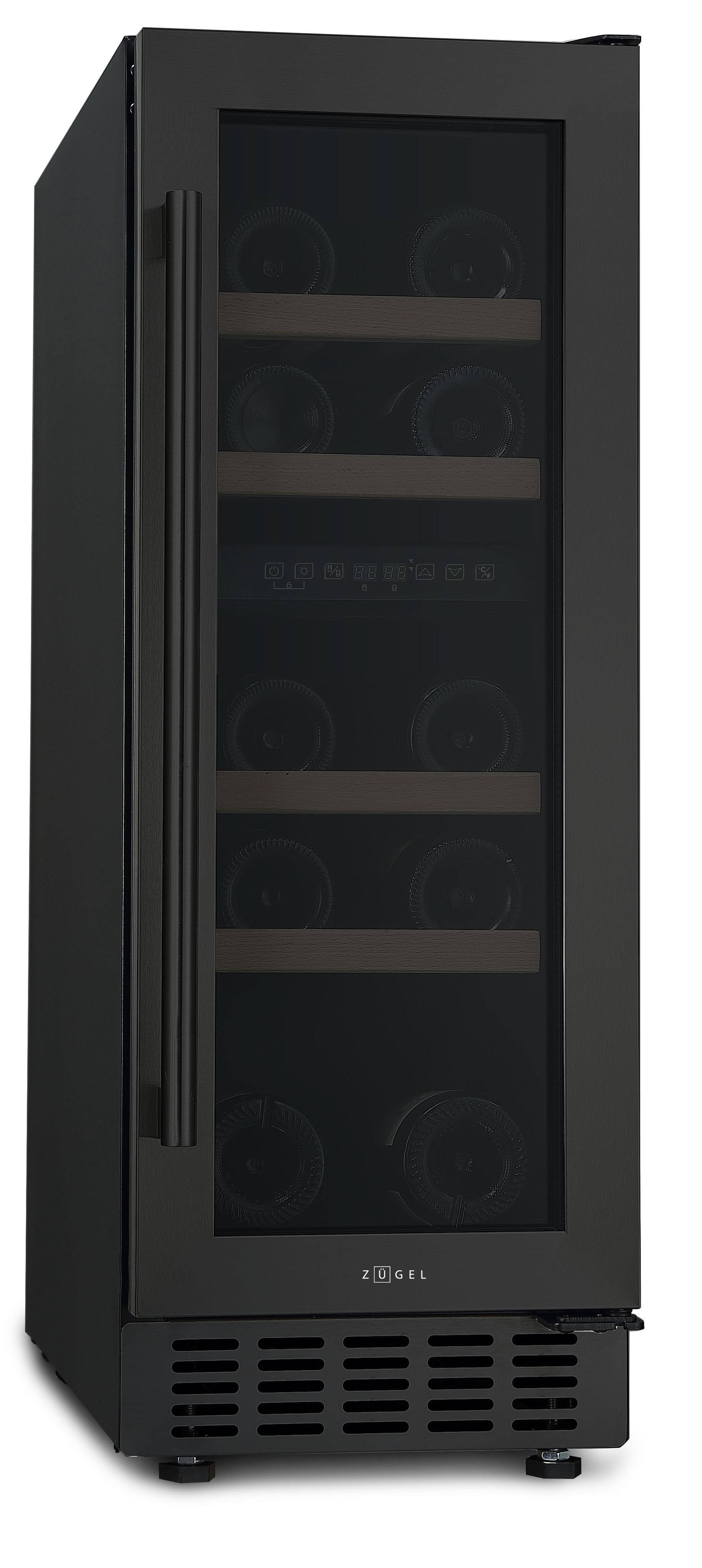Винный шкаф встраиваемый Zugel ZCWI170DB, черный