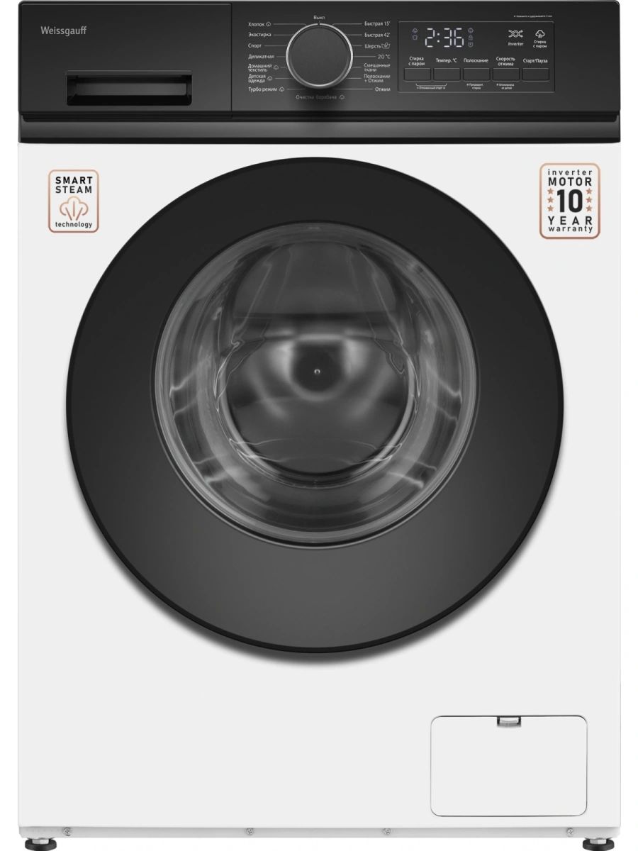 Стиральная машина Weissgauff WM 41106 Inverter Steam, белый
