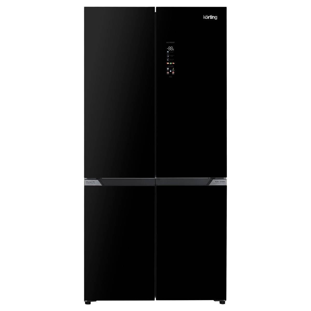 Холодильник Side-by-Side Korting KNFM 94899 GN, черное стекло