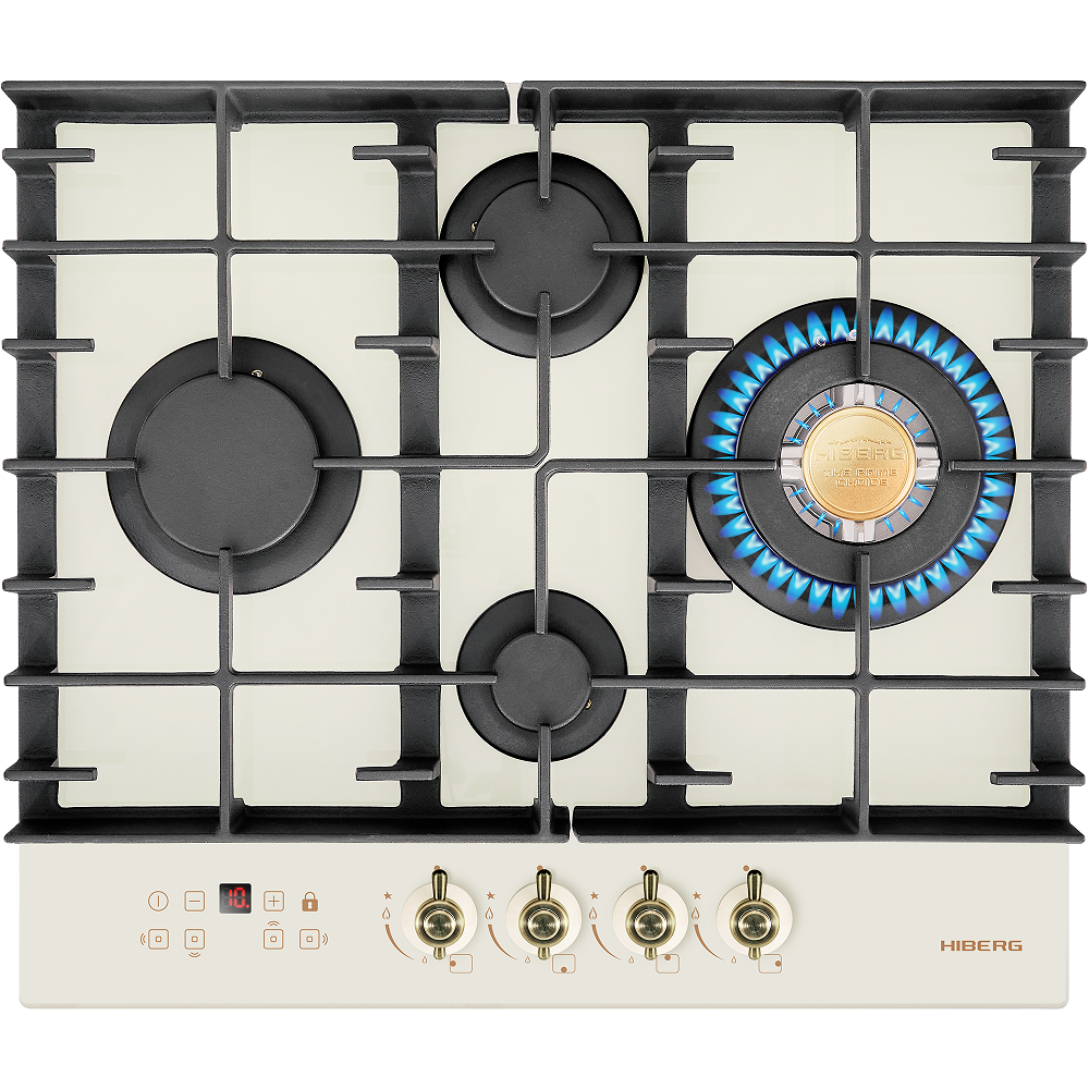 Варочная панель газовая HIBERG VM 6145 RY, бежевый