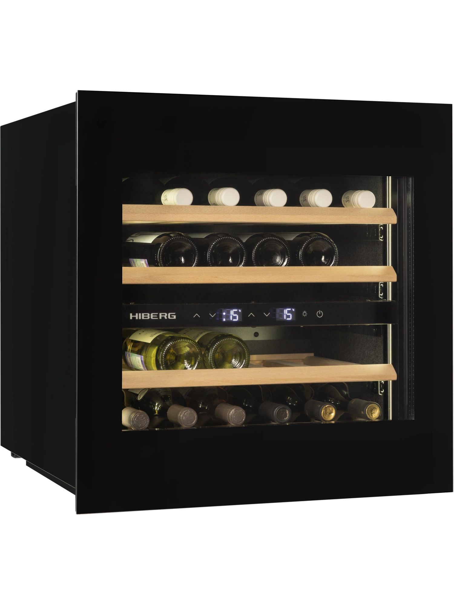 Винный шкаф встраиваемый HIBERG ROYAL W 60, черный