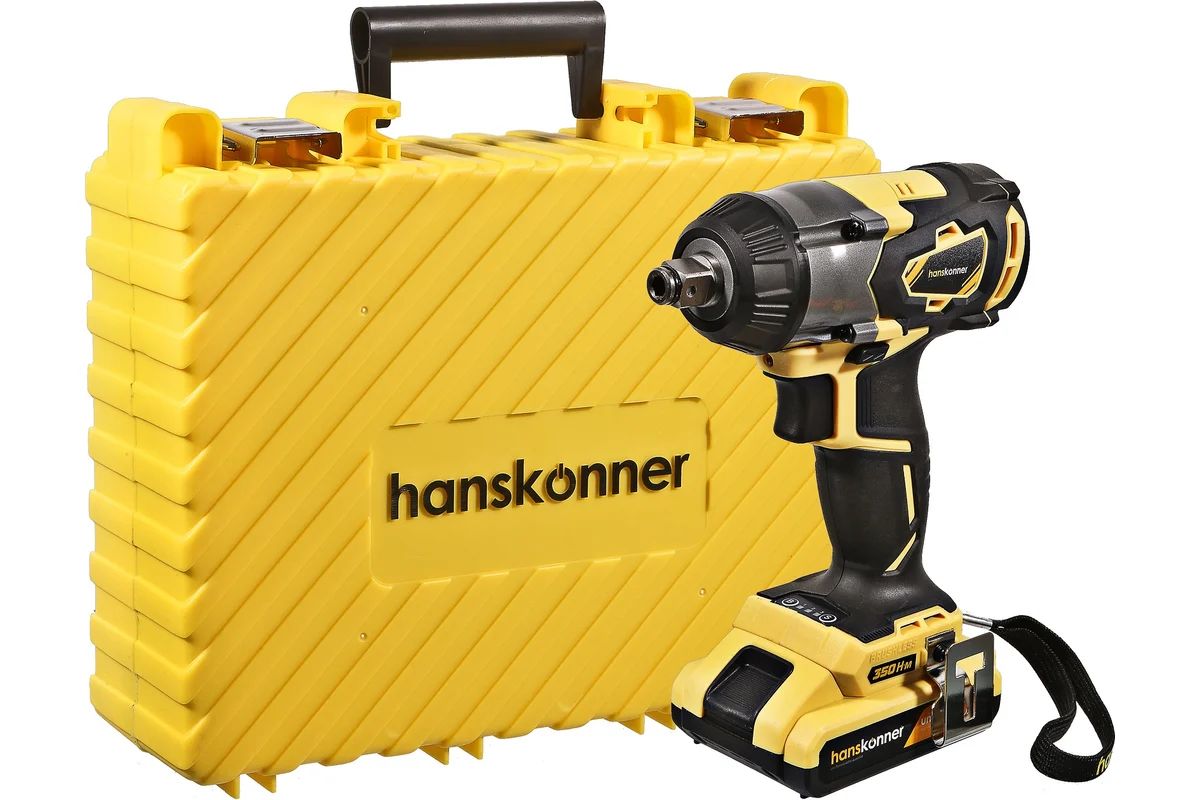 Гайковерт аккумуляторный Hanskonner HCD18350S Unibattery (кейс, с 2 АКБ и ЗУ)