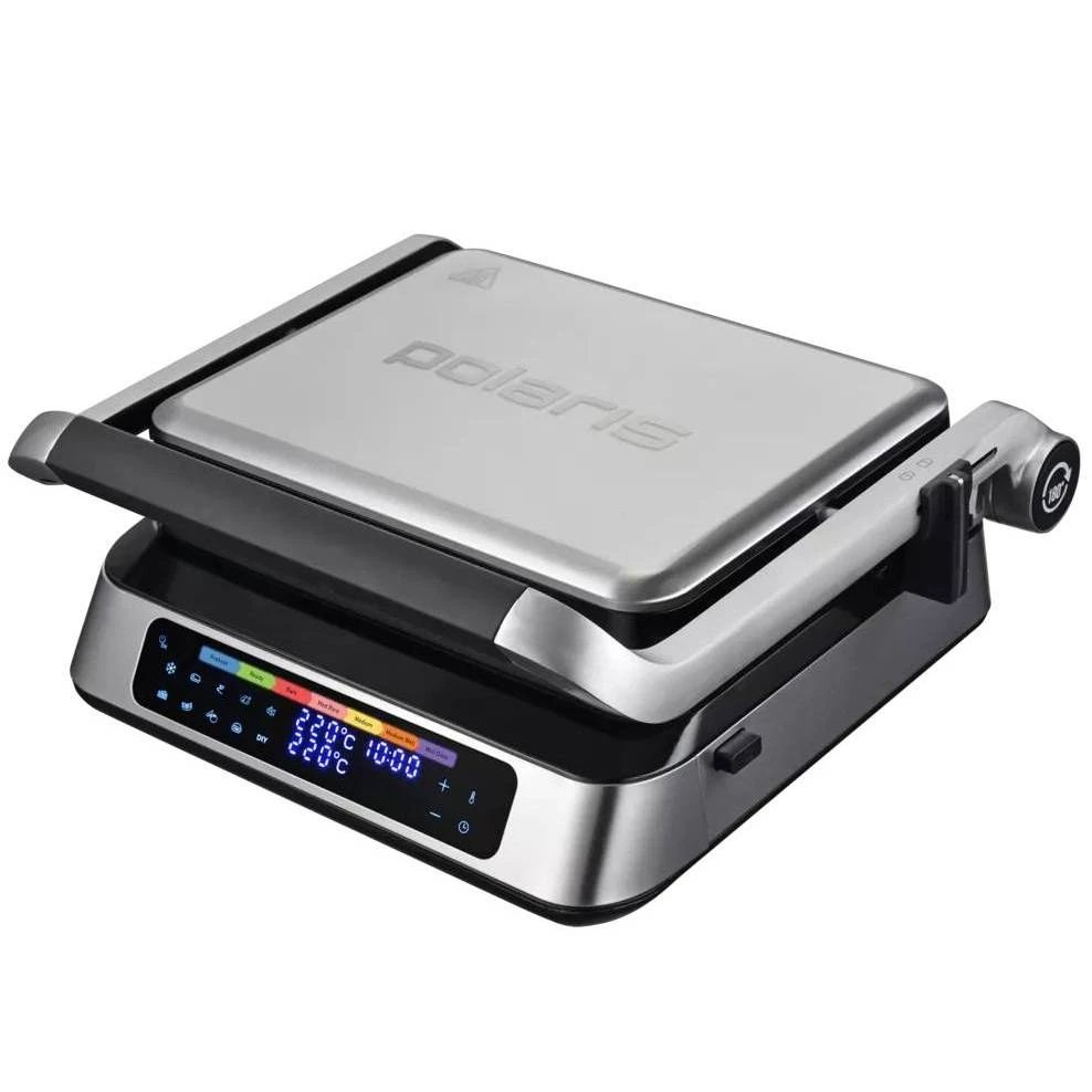 Гриль электрический Polaris PGP 4003, серебряный/черный