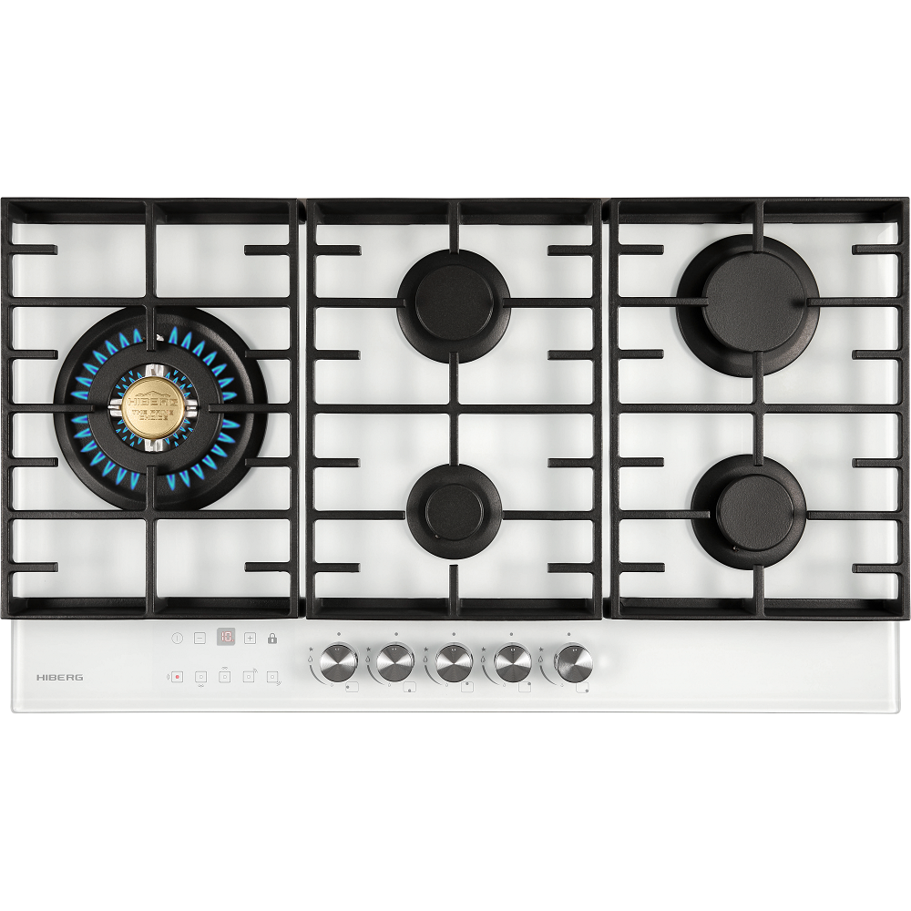Варочная панель газовая HIBERG VM 9155 W, белое стекло