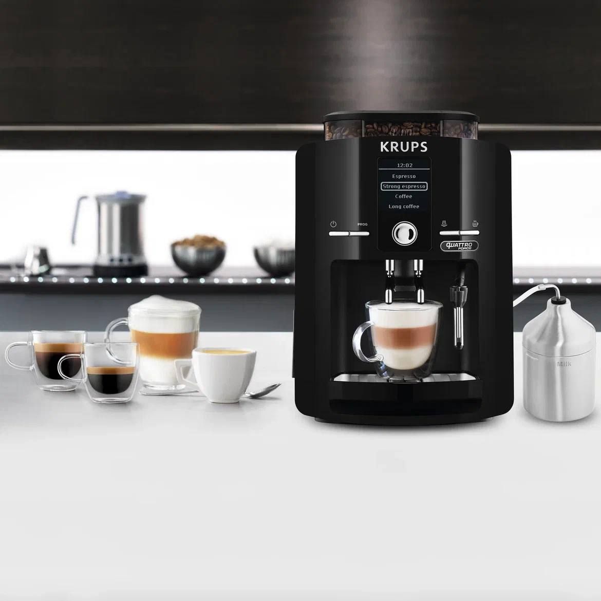 Кофемашина автоматическая Krups Espresseria Quattro Force EA82F010, черный