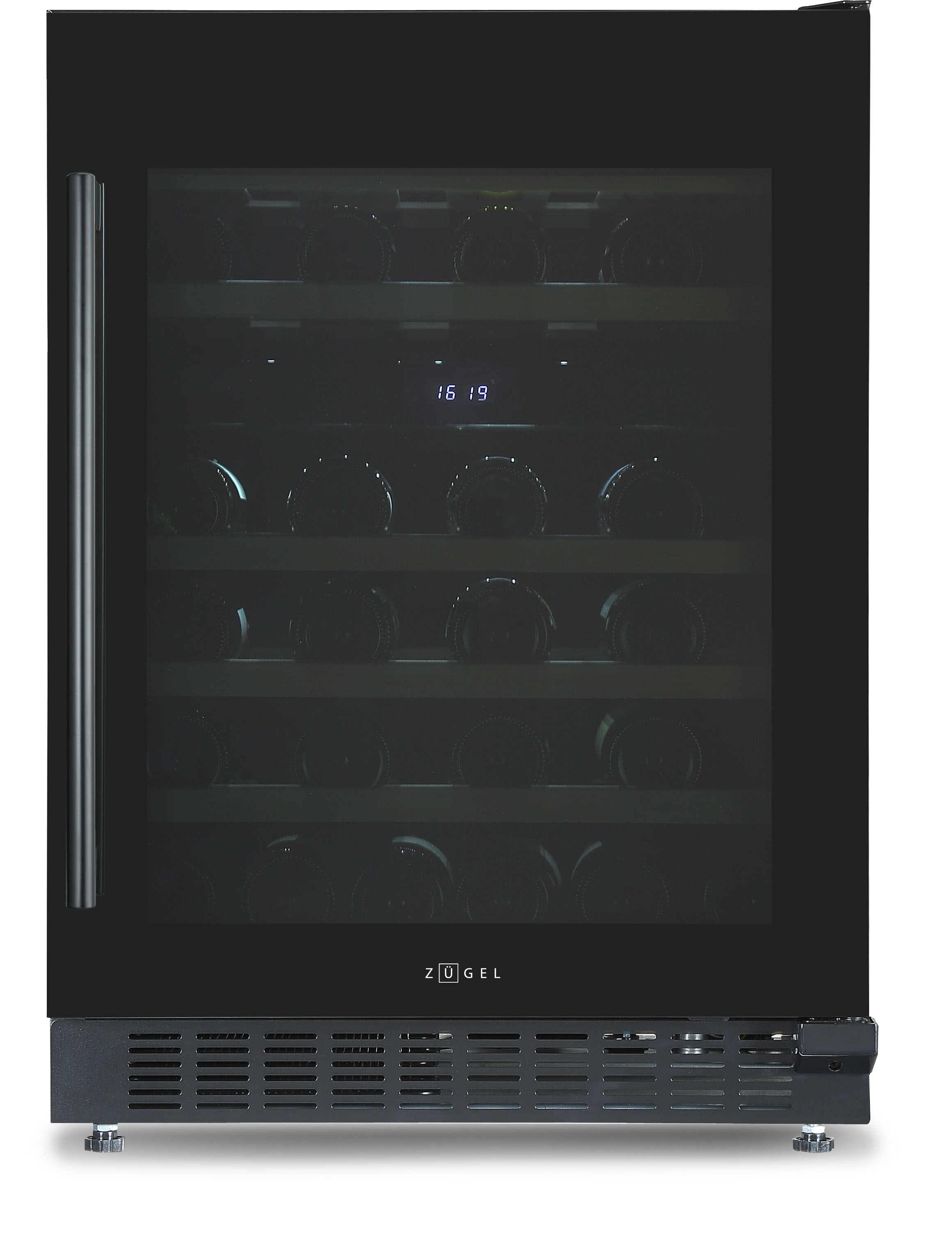 Винный шкаф встраиваемый Zugel ZCWI460DB, черный