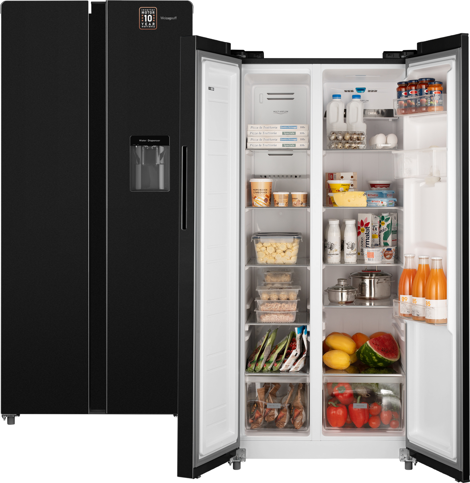 Холодильник Side-by-Side Weissgauff WSBS 600 XB NoFrost Inverter Water Dispenser