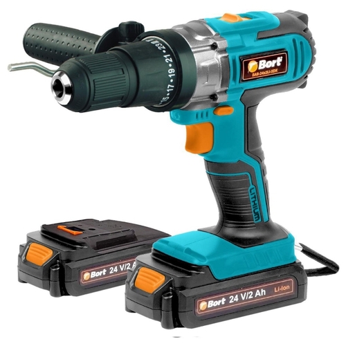 Ударная аккумуляторная дрель-шуруповерт Bort BAB-24X2LI-XDK Li-Ion 2.0 А 24 В х2 сумка 50 Н·м