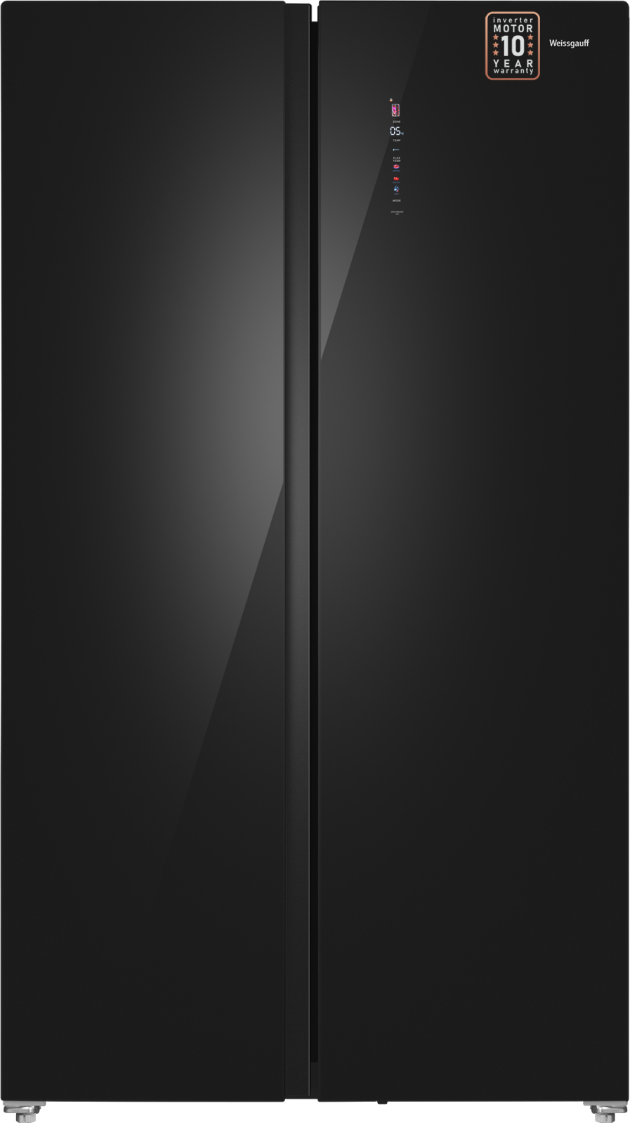 Холодильник Side-by-Side Weissgauff WSBS 1036 Inverter NoFrost Premium Black Glass