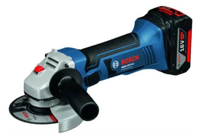Угловая шлифмашина (болгарка) Bosch GWS 18 V-LI Professional (два аккумулятора 5 А*ч)