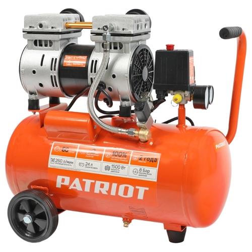 Компрессор безмасляный PATRIOT WO 24-260S, 24 л, 1.5 кВт в Новомосковске - купить по низкой цене в интернет-магазине Elecity